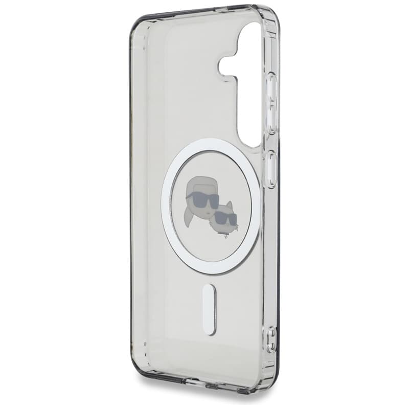 Karl Lagerfeld Button Karl & Choupette Heads Printed Logo MagSafe - Case for Samsung Galaxy S25 (Black) 7