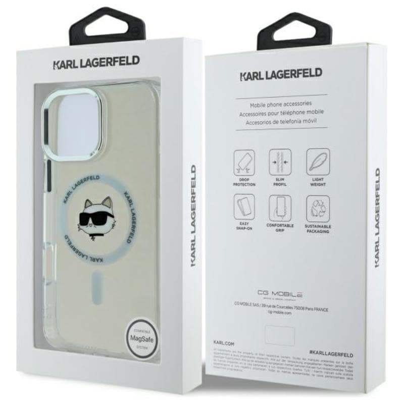 Karl Lagerfeld IML Metal Choupette Head MagSafe - Case for iPhone 16 Pro Max (white) 8