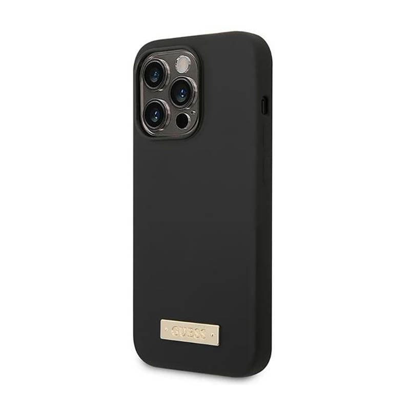 Guess Silicone Logo Plate MagSafe - Case for iPhone 14 Pro (Black) 2