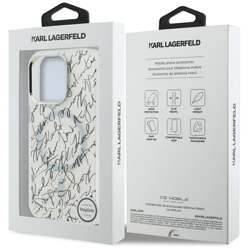 Karl Lagerfeld IML Karl Script Pattern MagSafe - Case for iPhone 16 Pro (white) 8