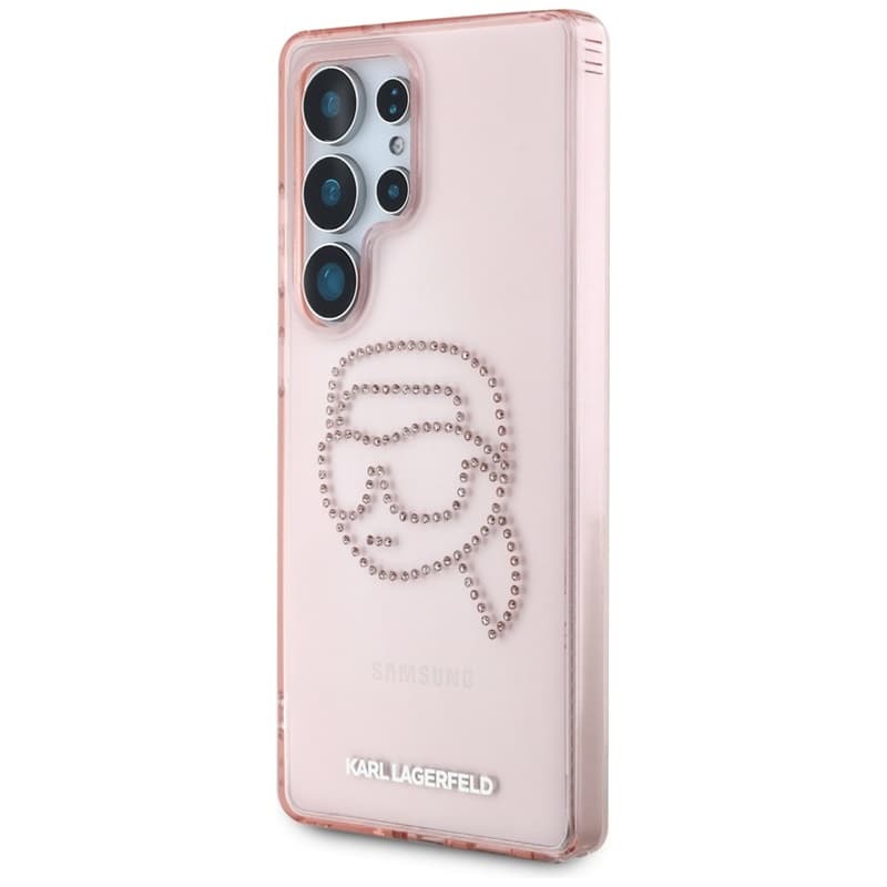 Karl Lagerfeld Rhinestones Karl Head Logo - Case for Samsung Galaxy S25 Ultra (Pink) 2