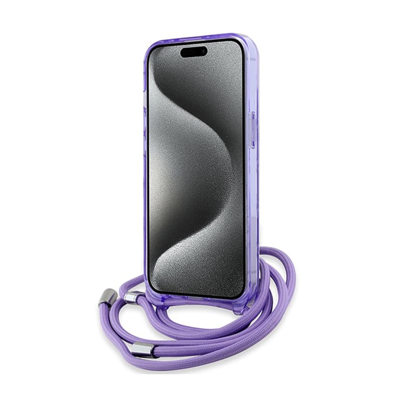 Karl Lagerfeld IML Crossbody Monogram Karl & Choupette Head MagSafe - Case for iPhone 15 / 14 / 13 (Purple) 4
