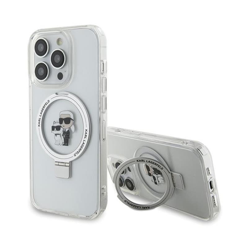 Karl Lagerfeld Ring Stand Karl & Choupette MagSafe - iPhone 14 Pro Case (white) 1