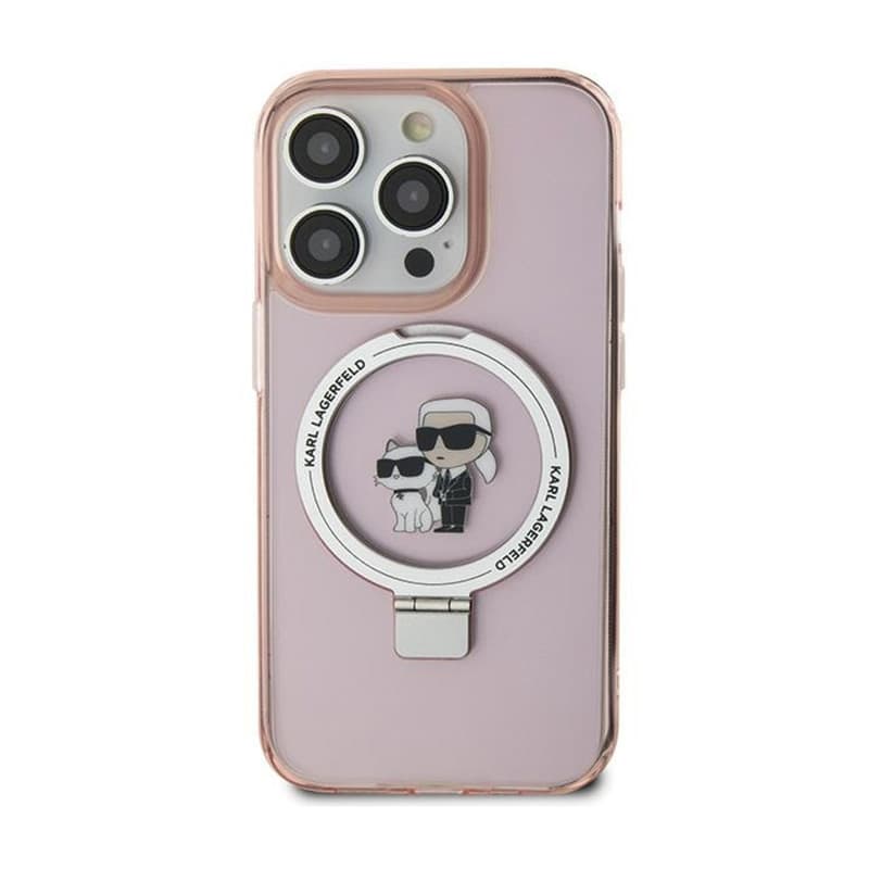 Karl Lagerfeld Ring Stand Karl & Choupette MagSafe - iPhone 15 Plus Case (pink) 4