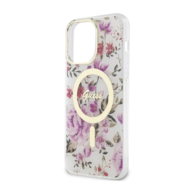 Guess Flower MagSafe - Case for iPhone 14 Pro (Transparent) 6