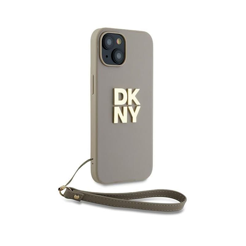 DKNY Wrist Strap Stock Logo - Case for iPhone 15 Plus (Beige) 3