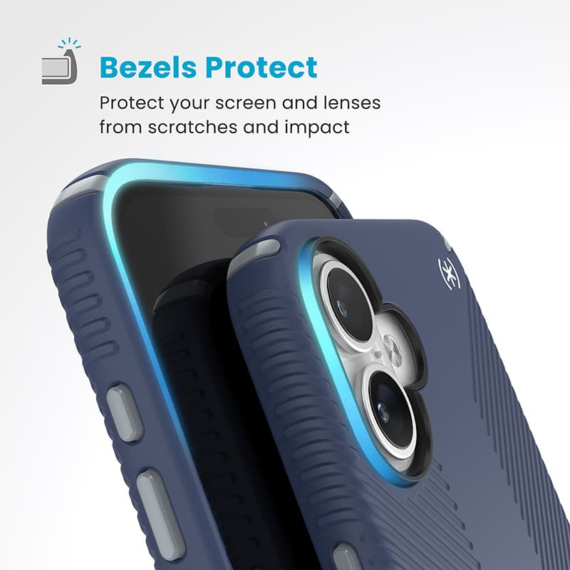 Speck Presidio2 Grip ClickLock & MagSafe - iPhone 16 Plus Case (Coastal Blue / Dust Gray / White) 6