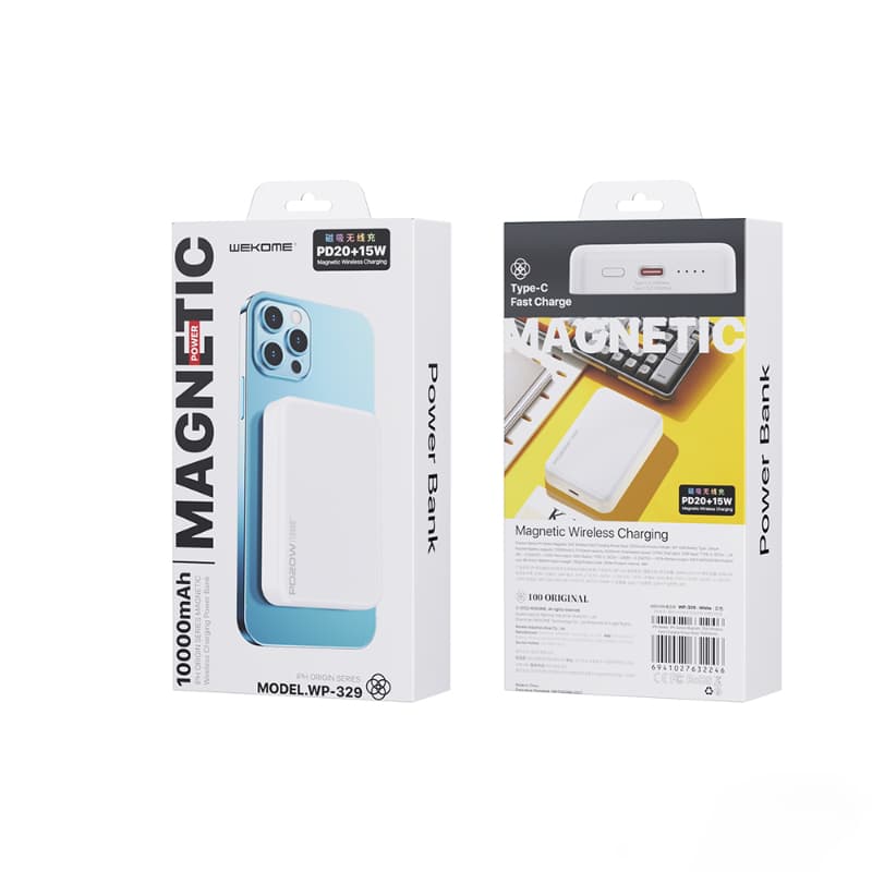WEKOME WP-329 - Power bank inductive 10000 mAh Fast Charging PD 20W MagSafe (White) 3