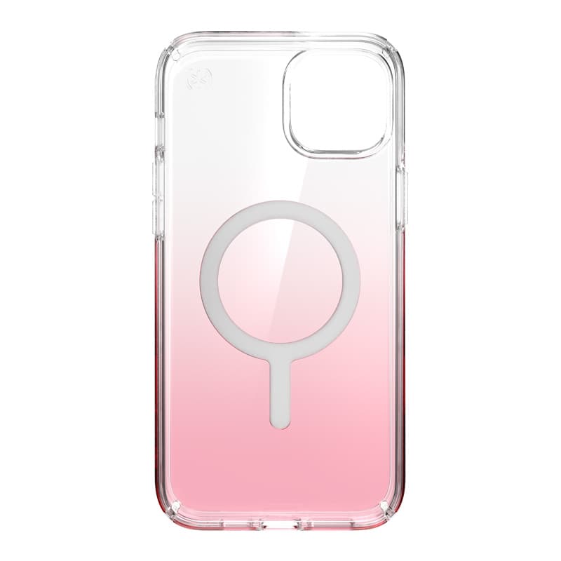 Speck Presidio Perfect-Clear + Ombre + MagSafe - iPhone 15 Plus / 14 Plus Case with MICROBAN Coating (Clear / Vintage Rose Fade) 5