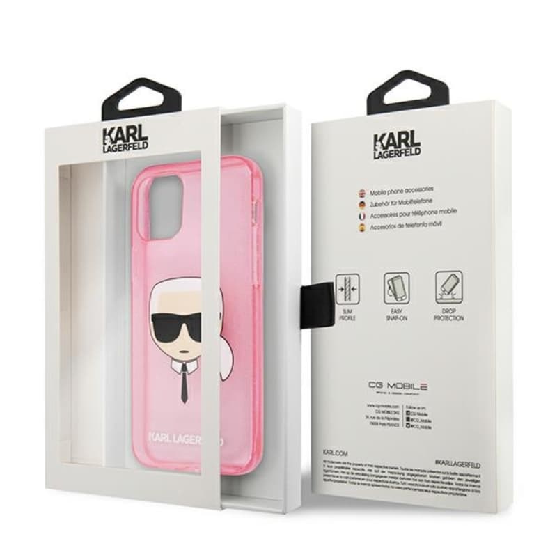 Karl Lagerfeld Karl’s Head Glitter - Case for iPhone 13 Mini (Pink) 8