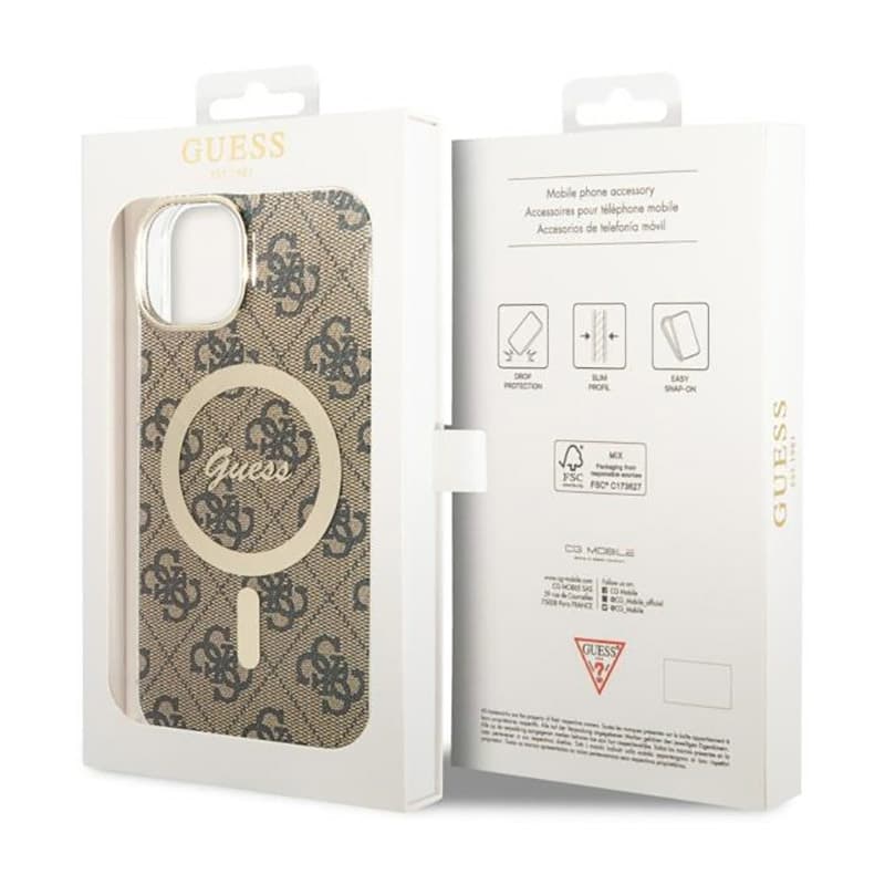 Guess 4G MagSafe - Case for iPhone 14 (Brown) 7