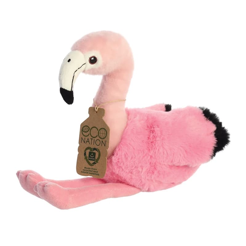 Eco Nation – Plush Toy / Cuddly Sitting Flamingo 27 cm Eco-Friendly 3