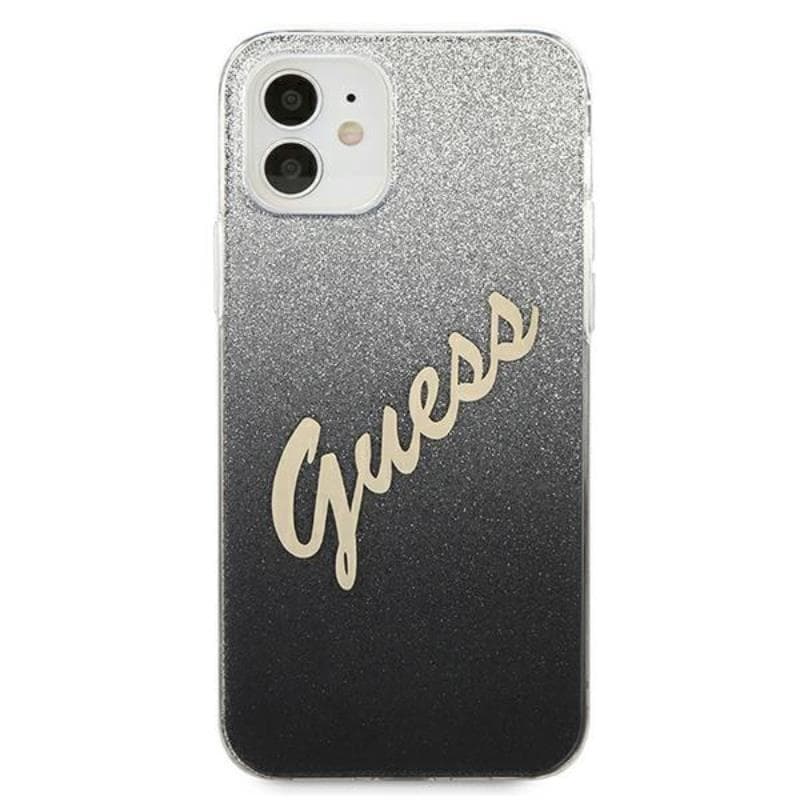 Guess Glitter Gradient Script - Case for iPhone 12 mini (Black) 3