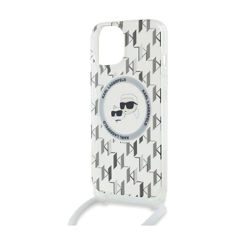 Karl Lagerfeld IML Crossbody Monogram Karl & Choupette Head MagSafe - iPhone 15 / 14 / 13 Case (Transparent) 5