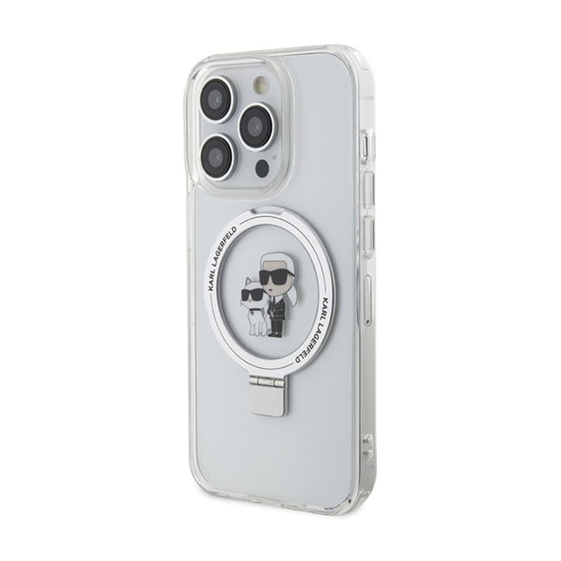 Karl Lagerfeld Ring Stand Karl & Choupette MagSafe - iPhone 14 Pro Case (white) 2