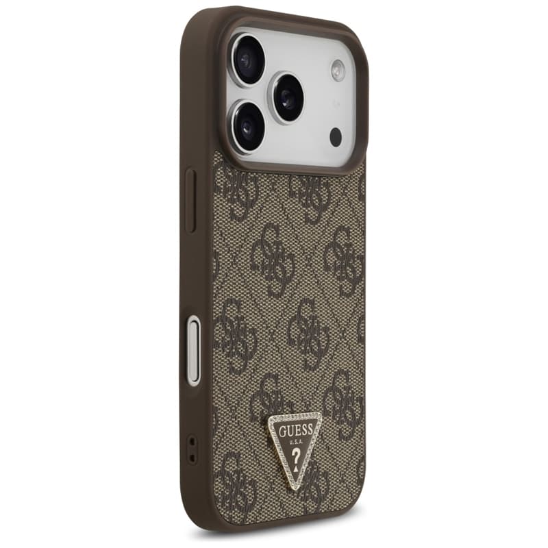 Guess Leather 4G Triangle Strass MagSafe - Case iPhone 17 Pro (brown) 4