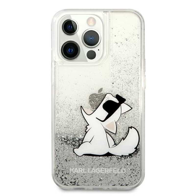 Karl Lagerfeld Liquid Glitter Choupette Fun - Case for iPhone 13 Pro Max (Silver) 3