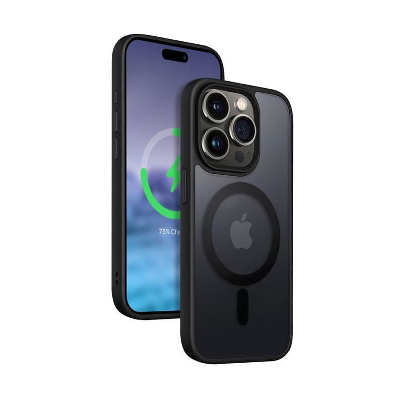 Crong Hybrid Frost MAG Cover - iPhone 15 Pro MagSafe Case (Black) 1