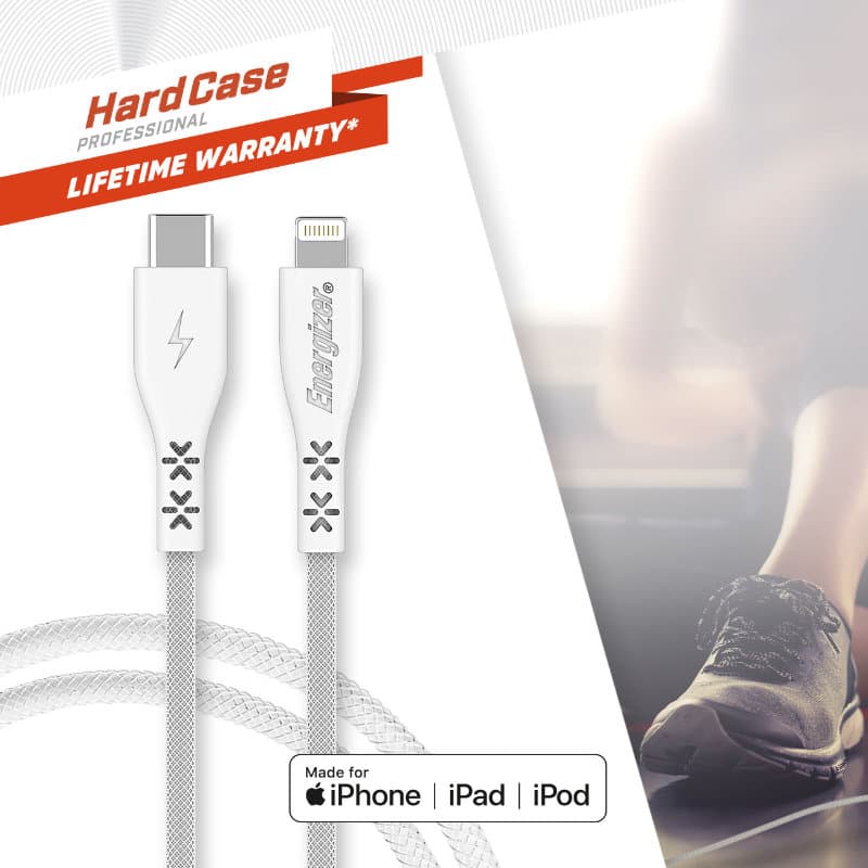 Energizer HardCase - USB-C to Lightning connection cable MFi certified 1.2m (White) 4