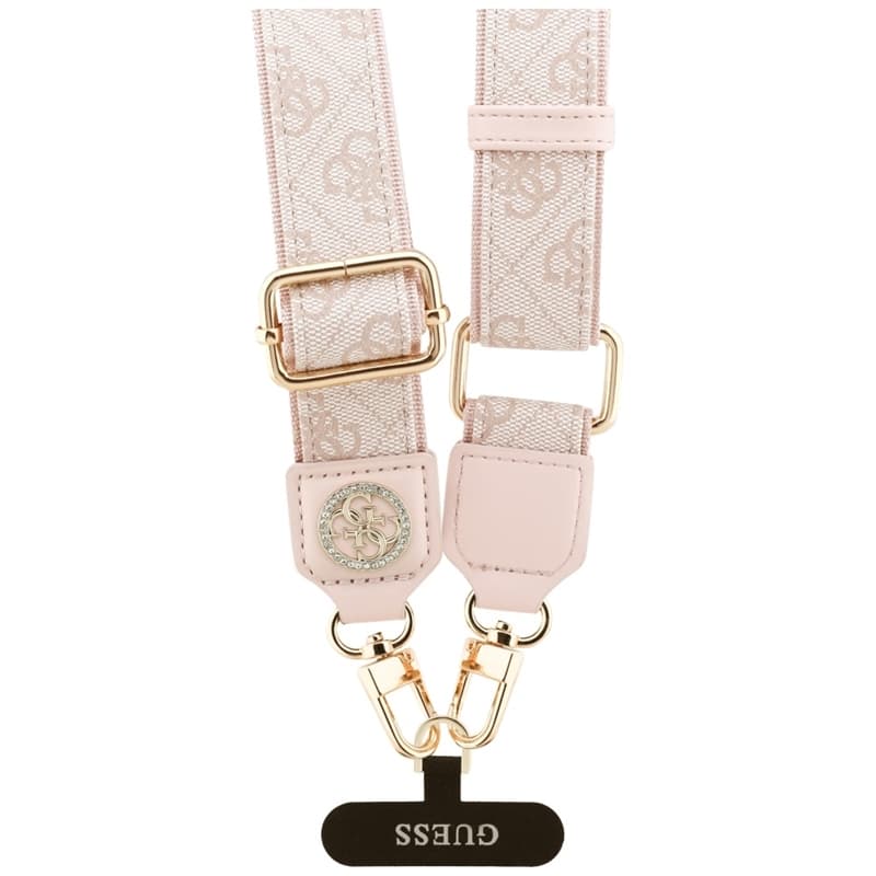 Guess Universal Crossbody Strap 4G Tether Patch Strass Metal Logo - Universal Phone Strap / Lanyard (Pink) 3