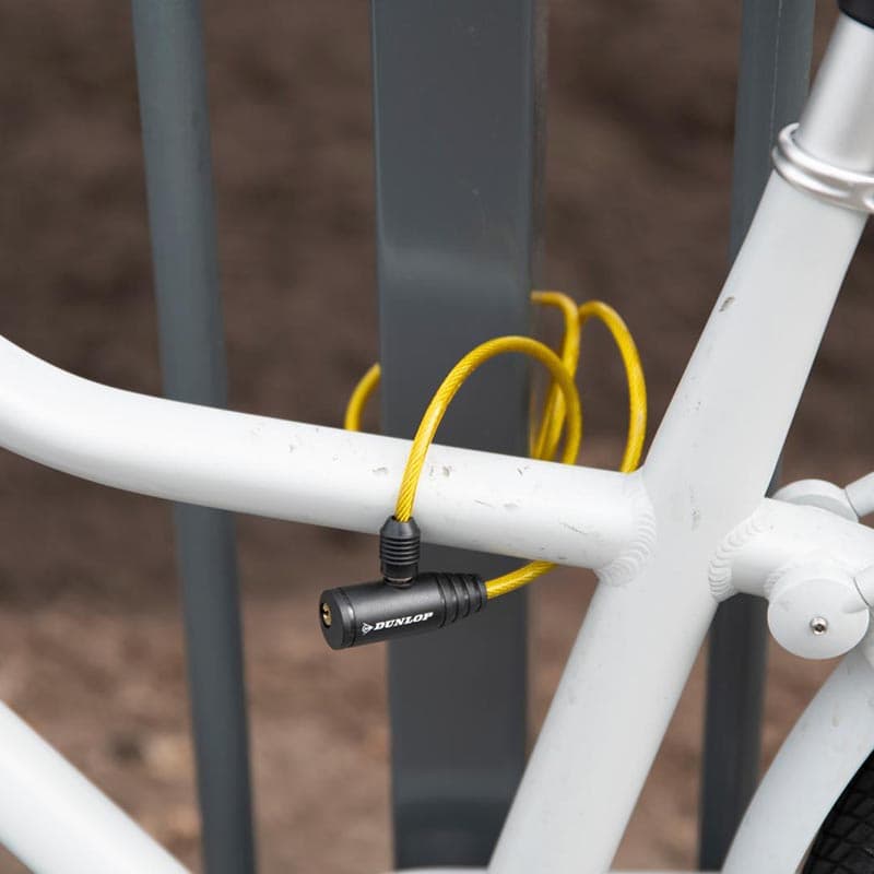 Dunlop - Keyed spiral bike lock (Yellow) 3