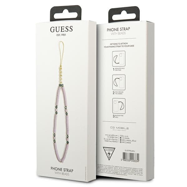 Guess Phone Strap Beads Heishi Lilac 3