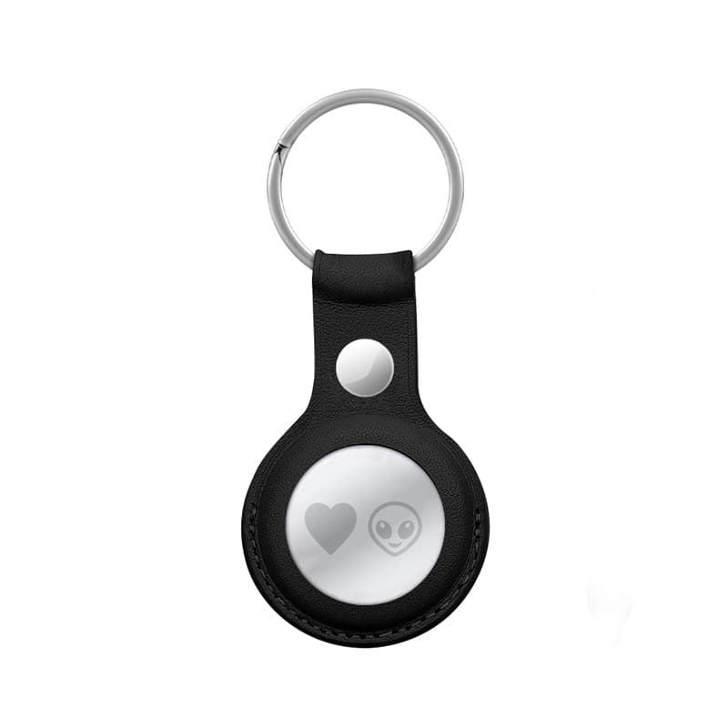 Crong Leather Case with Key Ring – Protective leather case with key ring for Apple AirTag 1/2 (black) 5