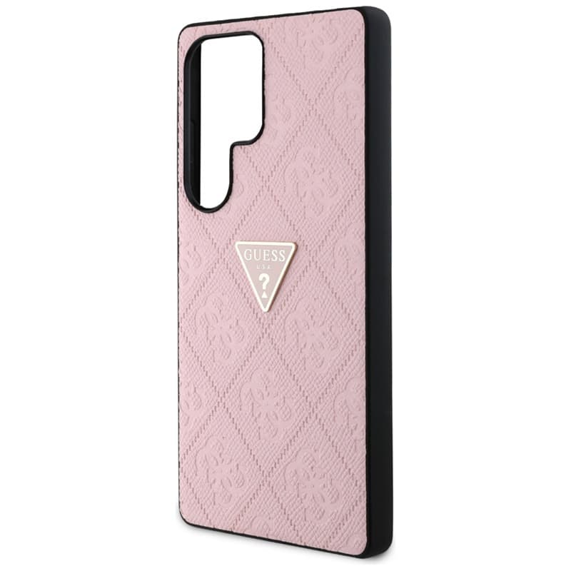 Guess Hot Stamp 4G Pattern Triangle Metal Logo - Case for Samsung Galaxy S25 Ultra (pink) 6