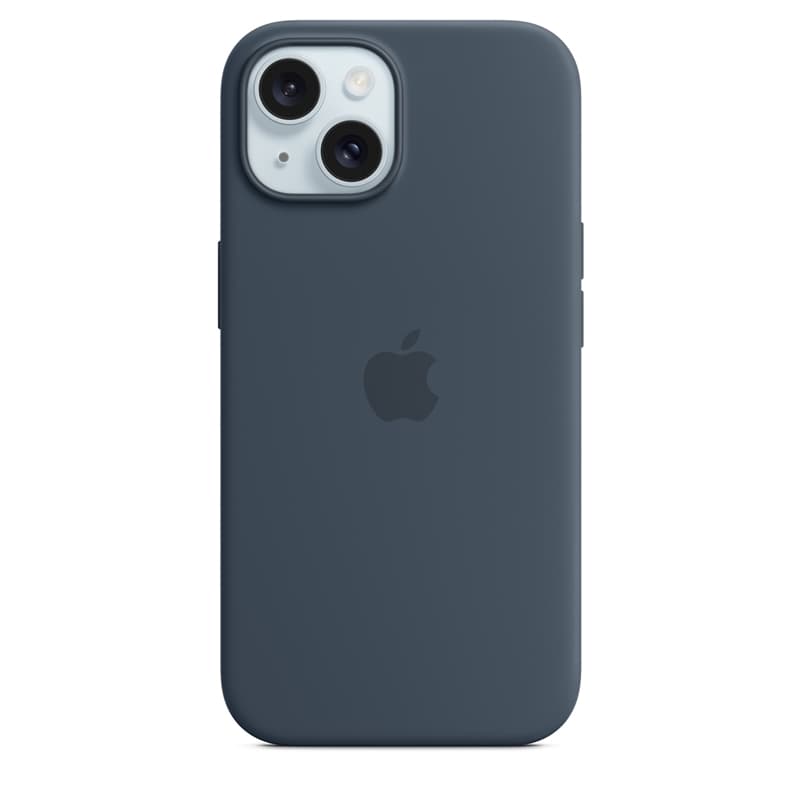 Apple Silicone Case – Silicone Case with MagSafe for iPhone 15 (Storm Blue)