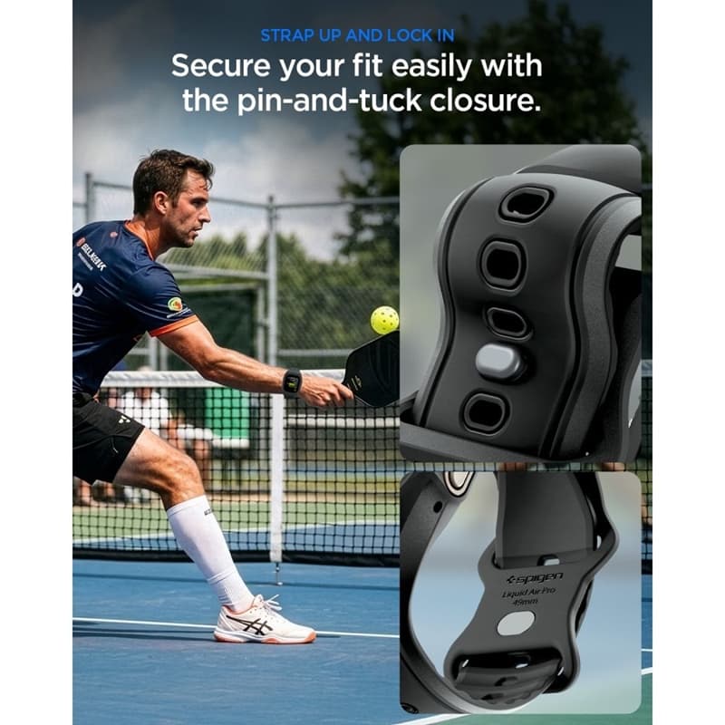Spigen Liquid Air Pro - Strap with Case for Apple Watch Ultra 49mm (Black) 6