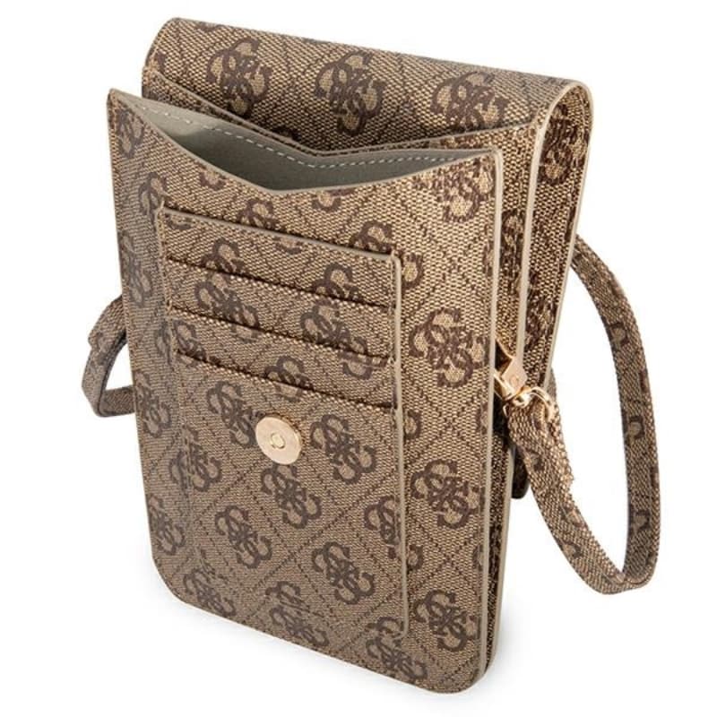 Guess 4G Big Metal Logo Phone Bag - Bag with a smartphone compartment (brown) 4