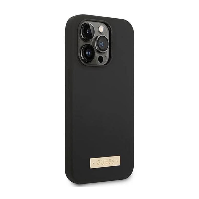 Guess Silicone Logo Plate MagSafe - Case for iPhone 14 Pro (Black) 4
