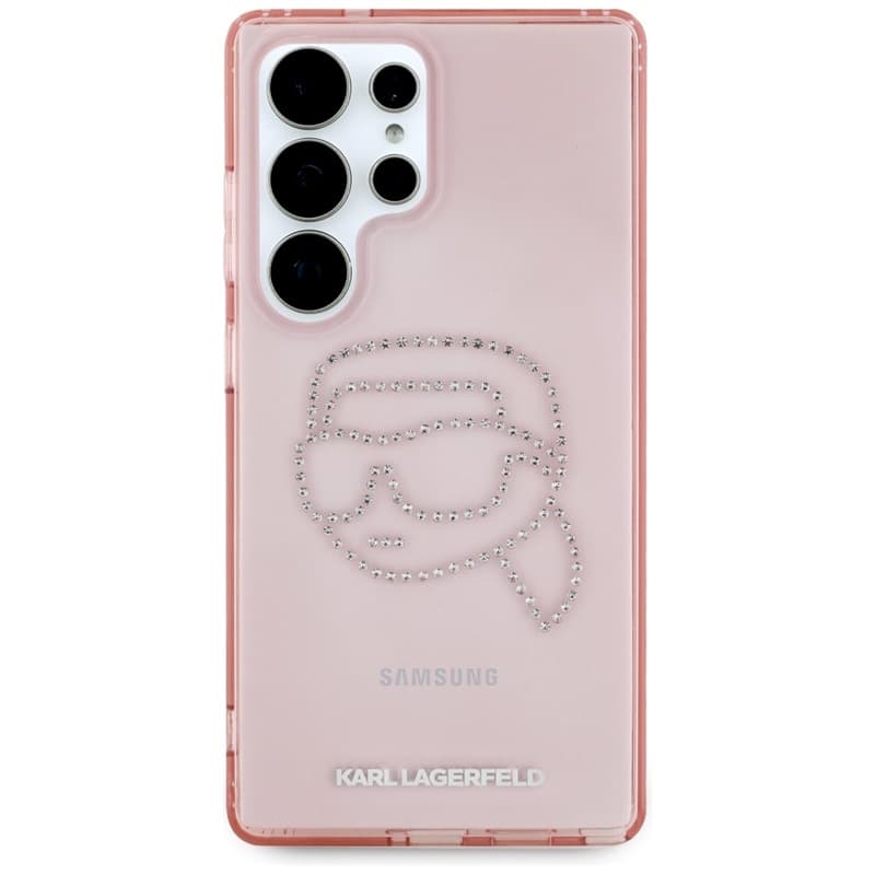Karl Lagerfeld Rhinestones Karl Head Logo - Case for Samsung Galaxy S25 Ultra (Pink) 3