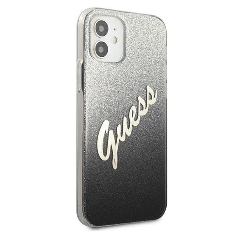 Guess Glitter Gradient Script - Case for iPhone 12 mini (Black) 4