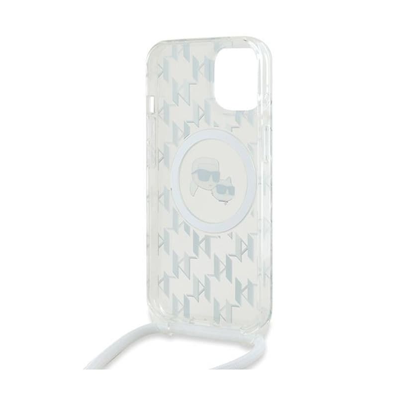 Karl Lagerfeld IML Crossbody Monogram Karl & Choupette Head MagSafe - iPhone 15 / 14 / 13 Case (Transparent) 6