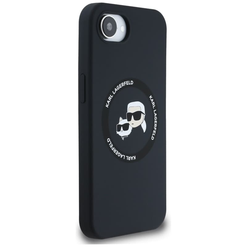 Karl Lagerfeld Silicone Karl & Choupette Heads MagSafe - Case for iPhone 16e (black) 4