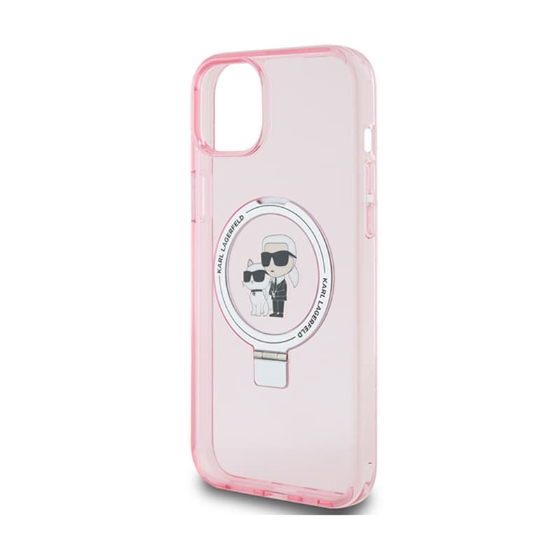 Karl Lagerfeld Ring Stand Karl & Choupette MagSafe - iPhone 15 Plus Case (pink) 6