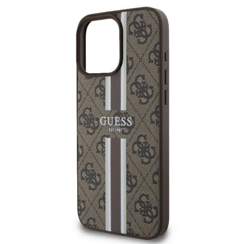 Guess 4G Printed Stripes MagSafe - Case for iPhone 16 Pro (brown) 6