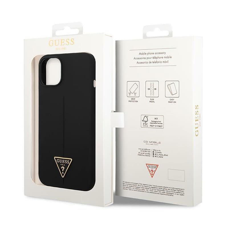 Guess Silicone Triangle Logo - Case for iPhone 14 Plus (Black) 8