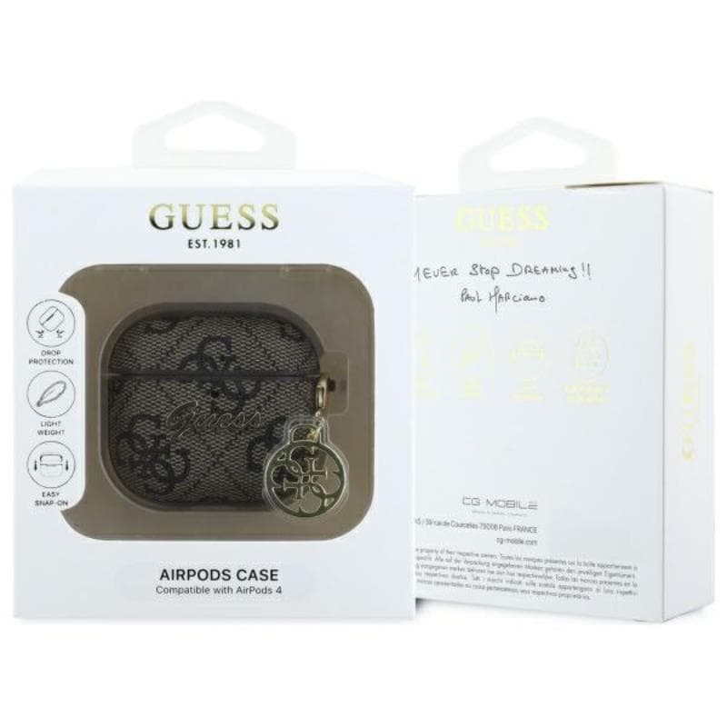Guess 4G Charm Collection - Case for AirPods 4 (Brown) 3