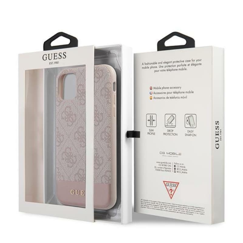 Guess 4G Bottom Stripe Collection - Case for iPhone 11 (Pink) 8