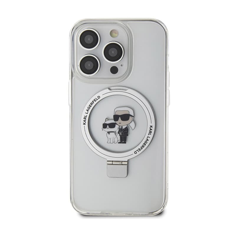 Karl Lagerfeld Ring Stand Karl & Choupette MagSafe - iPhone 14 Pro Case (white) 3