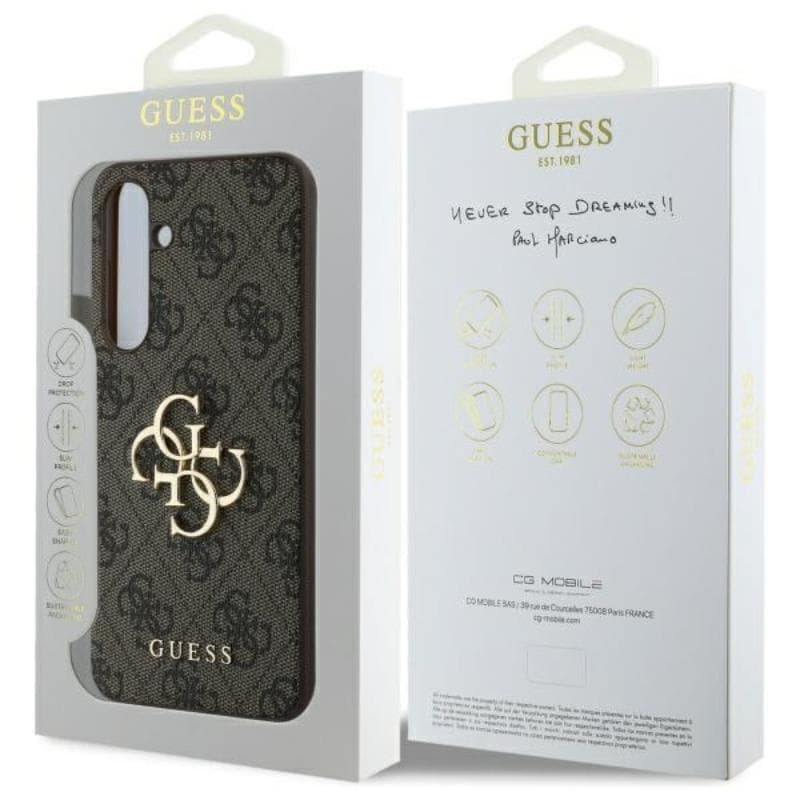 Guess 4G Big Metal Logo - Case for Samsung Galaxy S24 FE (brown) 8