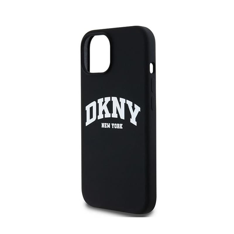DKNY Liquid Silicone White Printed Logo MagSafe - Case for iPhone 15 Plus / 14 Plus (black) 6