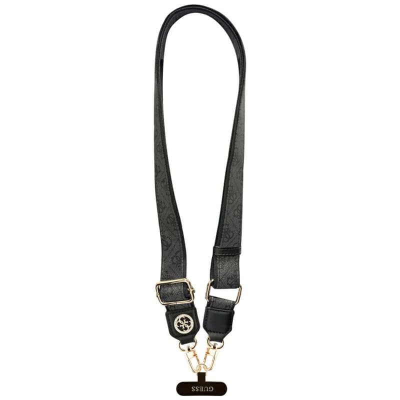 Guess Universal Crossbody Strap 4G Tether Patch Strass Metal Logo - Universal Phone Strap / Lanyard (Black) 1