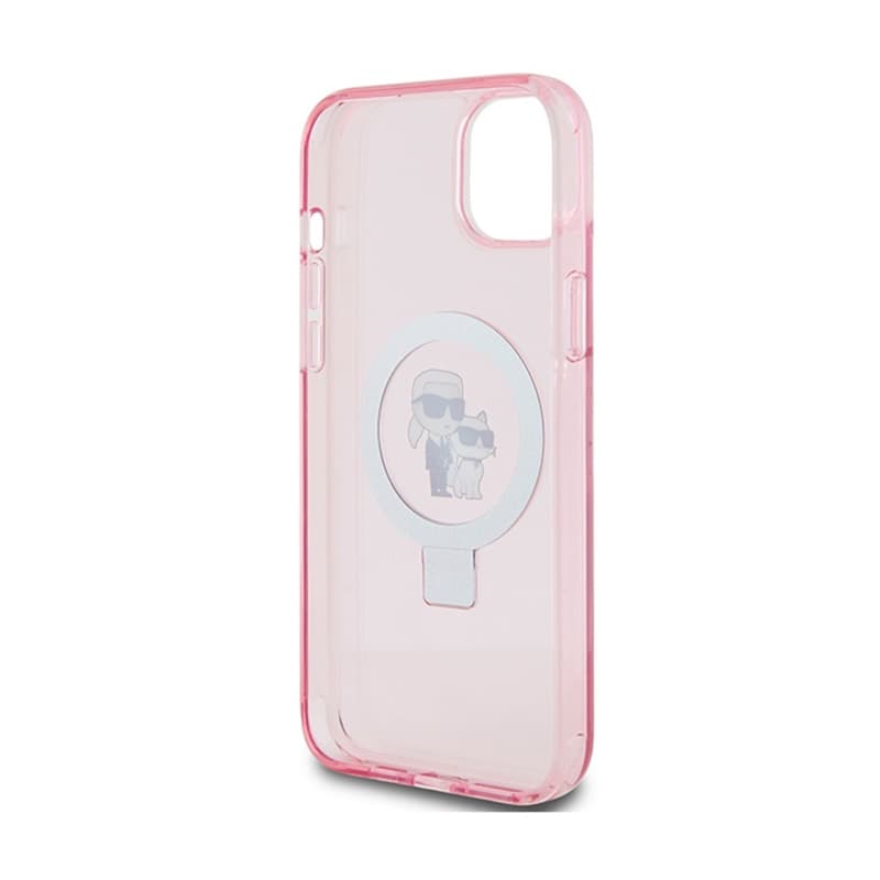 Karl Lagerfeld Ring Stand Karl & Choupette MagSafe - iPhone 15 Plus Case (pink) 7