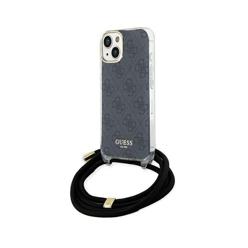 Guess Crossbody Cord 4G Print - iPhone 15 Case (Black) 1