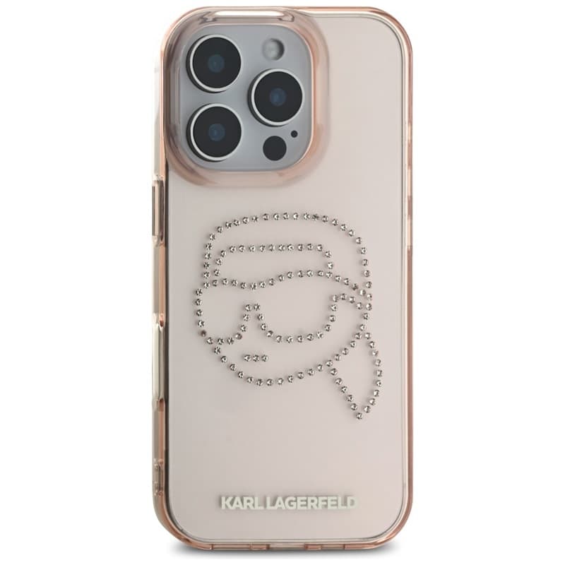 Karl Lagerfeld IML Rhinestones Karl Head - Case for iPhone 16 Pro (pink) 3