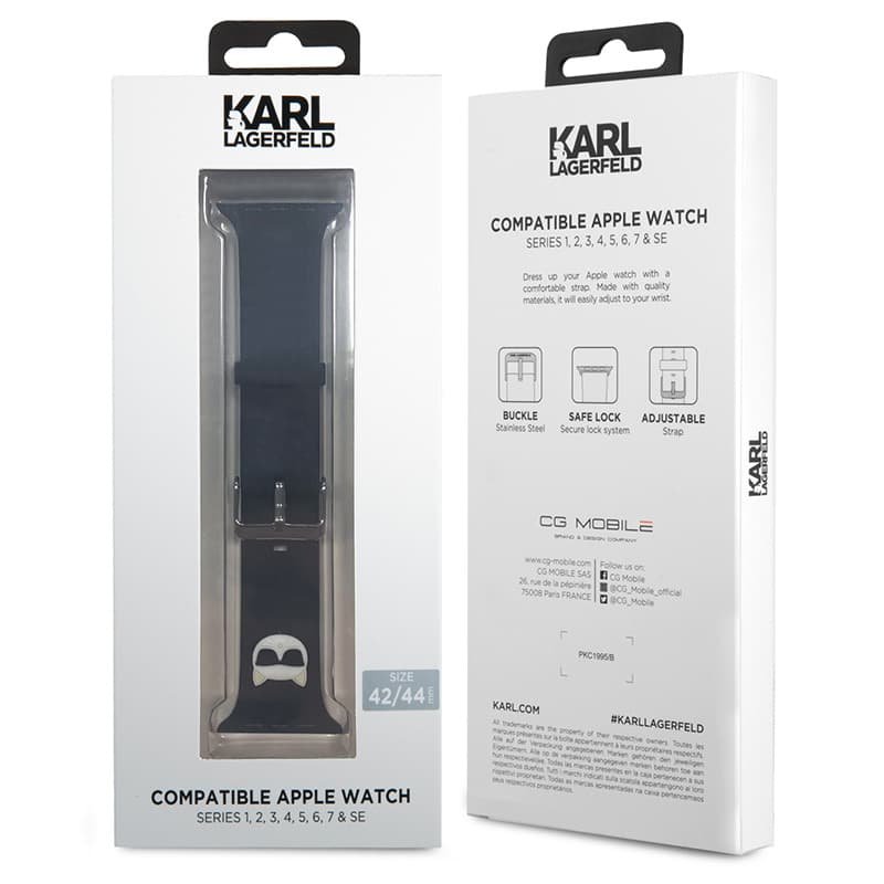 Karl Lagerfeld Silicone Choupette Head – Pasek do Apple Watch 42/44/45 mm (Black) 3