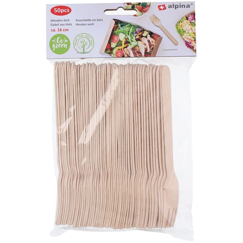 Alpina - Disposable wooden forks 16 cm 50 pcs 1